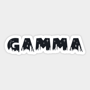 Gamma Cityscape Letters Sticker